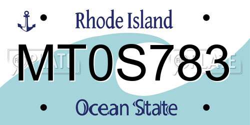 MT0S783 Rhode Island License Plate