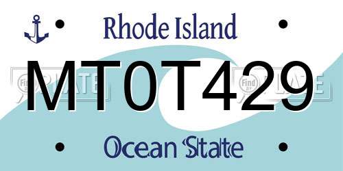 MT0T429 Rhode Island License Plate