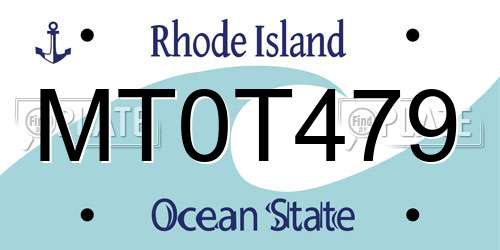 MT0T479 Rhode Island License Plate