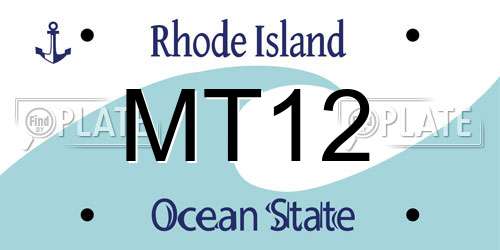 MT12 Rhode Island License Plate