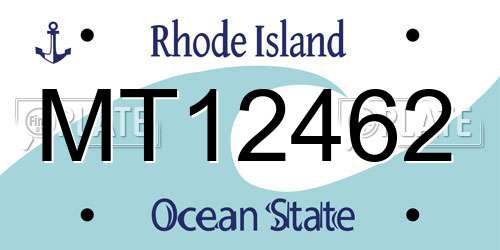 MT12462 Rhode Island License Plate