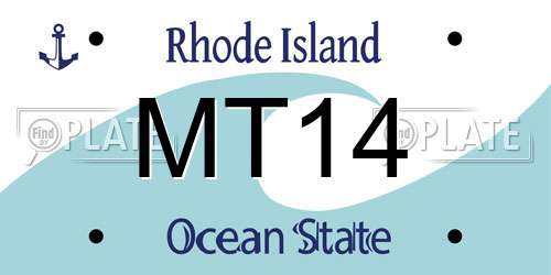 MT14 Rhode Island License Plate