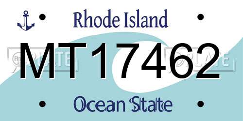 MT17462 Rhode Island License Plate