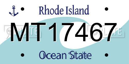 MT17467 Rhode Island License Plate
