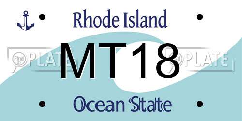 MT18 Rhode Island License Plate