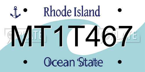 MT1T467 Rhode Island License Plate