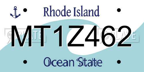 MT1Z462 Rhode Island License Plate