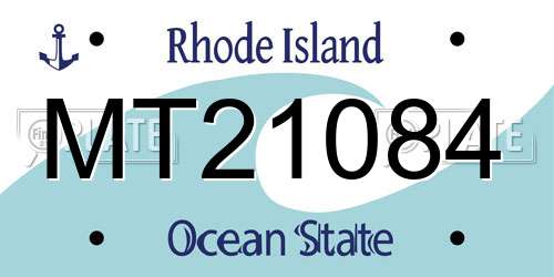 MT21084 Rhode Island License Plate