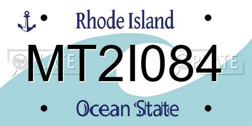MT2I084 Rhode Island License Plate