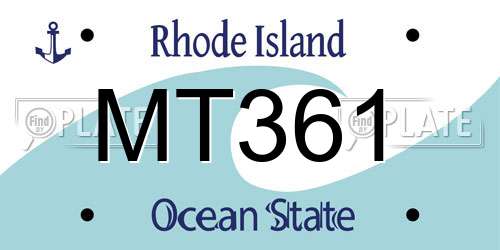 MT361 Rhode Island License Plate