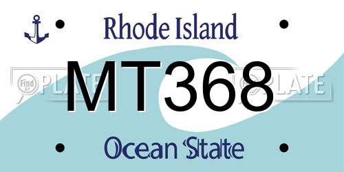 MT368 Rhode Island License Plate