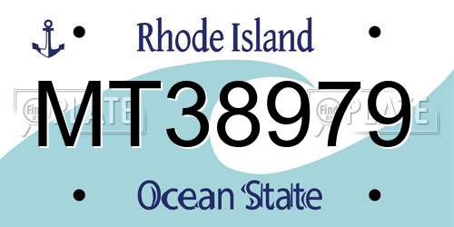 MT38979 Rhode Island License Plate