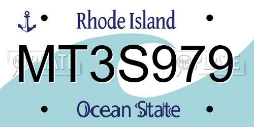 MT3S979 Rhode Island License Plate