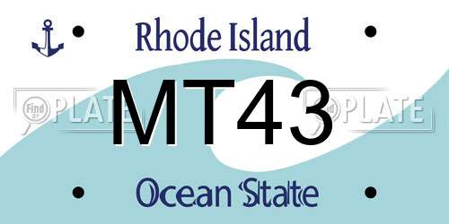 MT43 Rhode Island License Plate