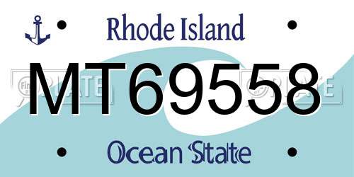 MT69558 Rhode Island License Plate