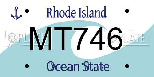 MT746 Rhode Island License Plate