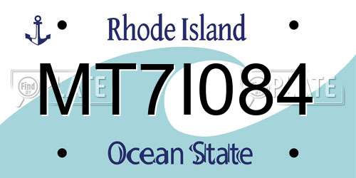 MT7I084 Rhode Island License Plate