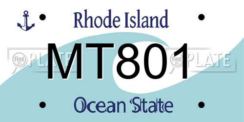 MT801 Rhode Island License Plate