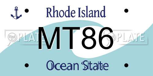 MT86 Rhode Island License Plate