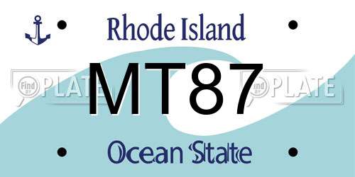 MT87 Rhode Island License Plate