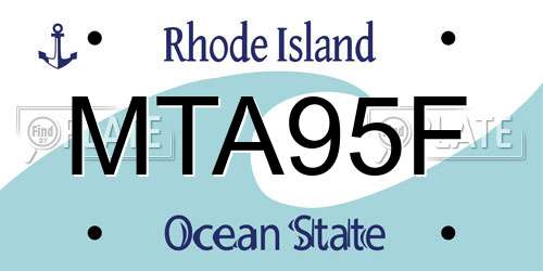 MTA95F Rhode Island License Plate