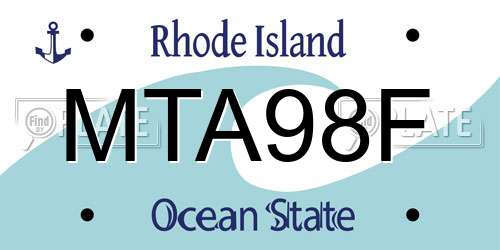 MTA98F Rhode Island License Plate
