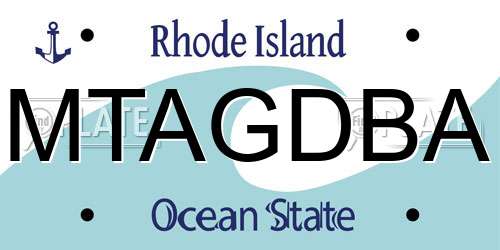 MTAGDBA Rhode Island License Plate