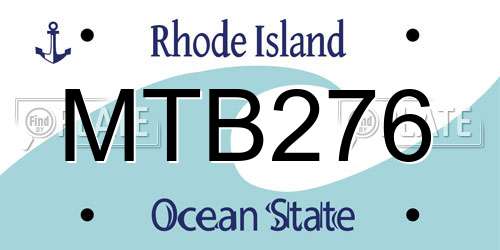 MTB276 Rhode Island License Plate