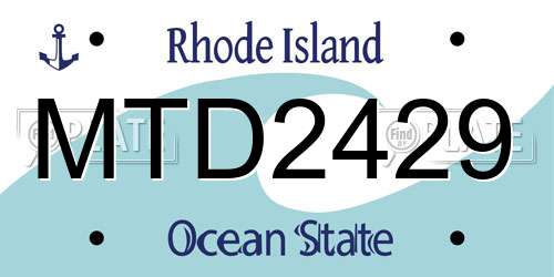 MTD2429 Rhode Island License Plate