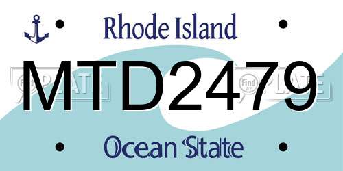 MTD2479 Rhode Island License Plate