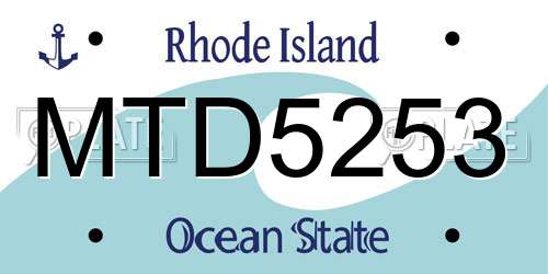 MTD5253 Rhode Island License Plate