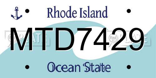 MTD7429 Rhode Island License Plate
