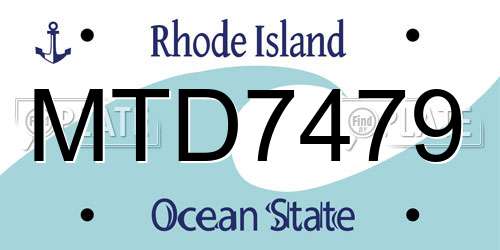 MTD7479 Rhode Island License Plate