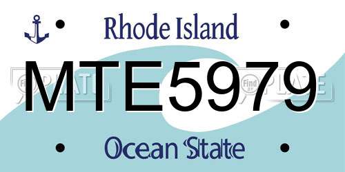MTE5979 Rhode Island License Plate
