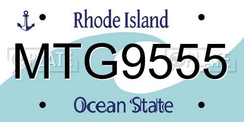 MTG9555 Rhode Island License Plate