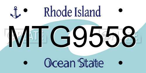 MTG9558 Rhode Island License Plate