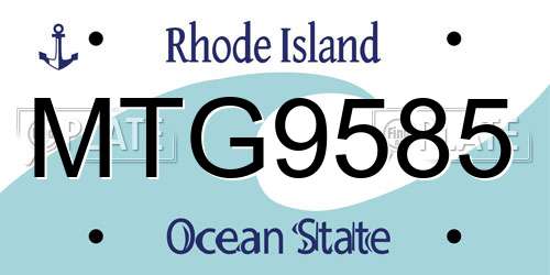 MTG9585 Rhode Island License Plate
