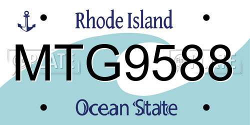 MTG9588 Rhode Island License Plate