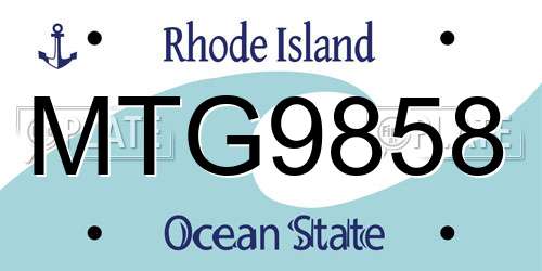 MTG9858 Rhode Island License Plate