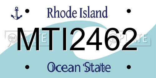 MTI2462 Rhode Island License Plate