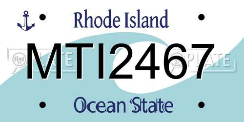 MTI2467 Rhode Island License Plate