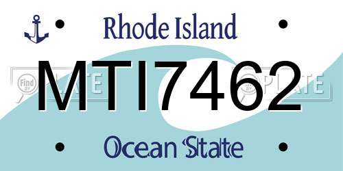 MTI7462 Rhode Island License Plate