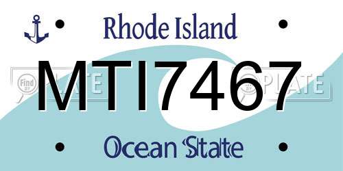 MTI7467 Rhode Island License Plate