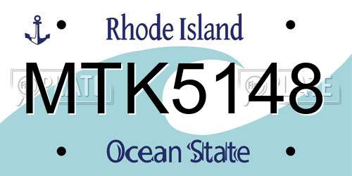 MTK5148 Rhode Island License Plate