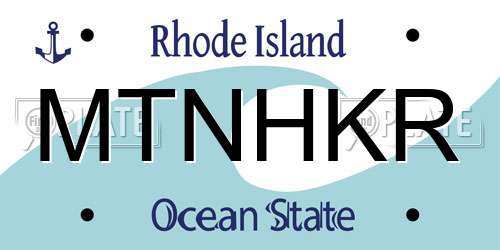 MTNHKR Rhode Island License Plate