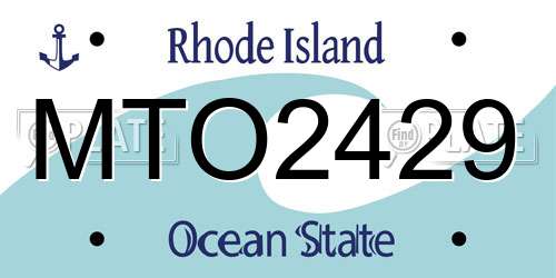 MTO2429 Rhode Island License Plate