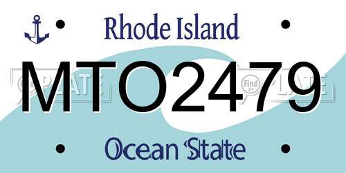 MTO2479 Rhode Island License Plate