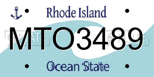 MTO3489 Rhode Island License Plate