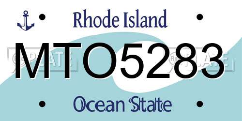MTO5283 Rhode Island License Plate