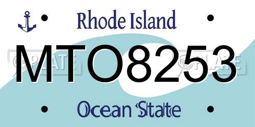 MTO8253 Rhode Island License Plate